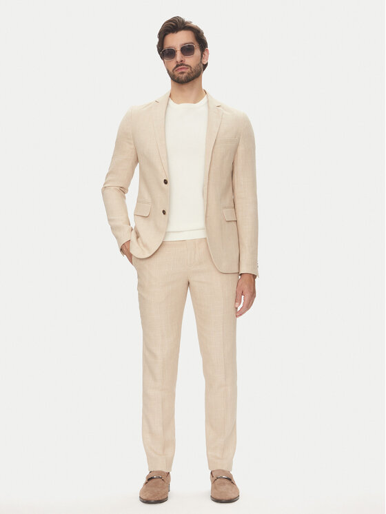 Lindbergh Kostiumas · Smėlio · Slim Fit