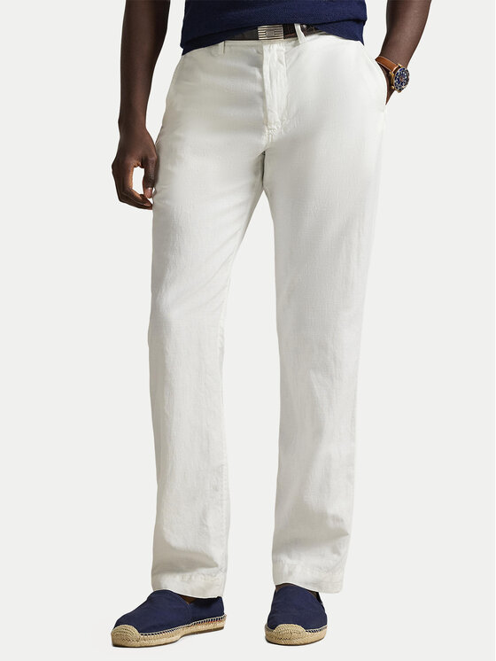 Polo Ralph Lauren Medžiaginės kelnės · Balta · Regular Fit