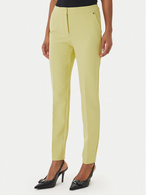 HUGO Medžiaginės kelnės · Geltona · Slim Fit