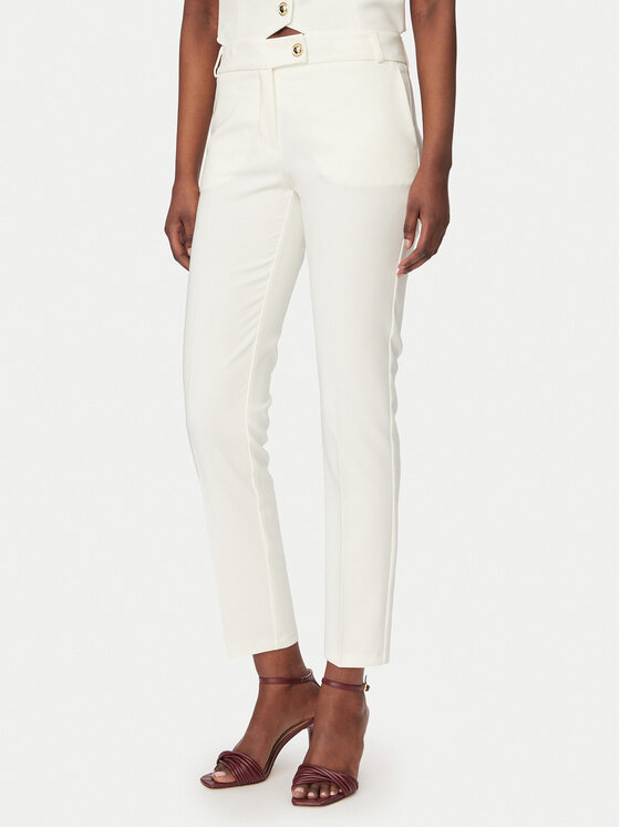 Rinascimento Medžiaginės kelnės · Balta · Slim Fit