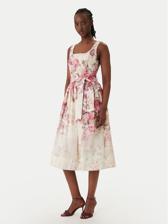 Rinascimento Kokteilinė suknelė · Kreminė · Midi