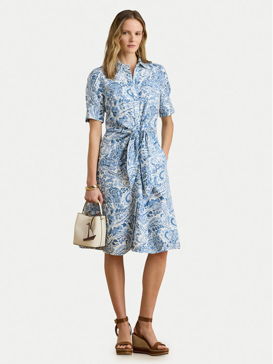 LAUREN RALPH LAUREN Marškinių tipo suknelė · Mėlyna · Midi