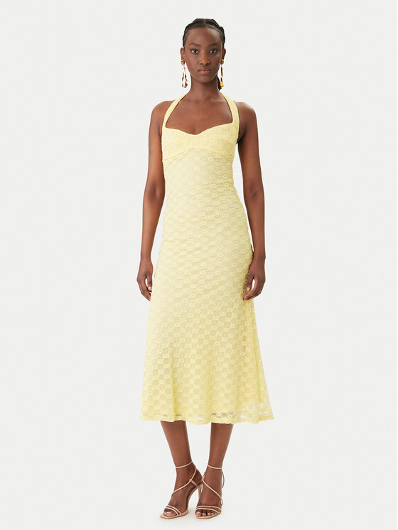 Bardot Kokteilinė suknelė · Geltona · Maksi