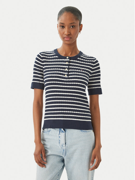 Tommy Hilfiger Megztinis · Tamsiai mėlyna · Slim Fit