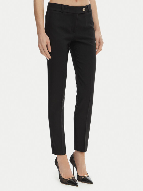 Rinascimento Medžiaginės kelnės · Juoda · Slim Fit