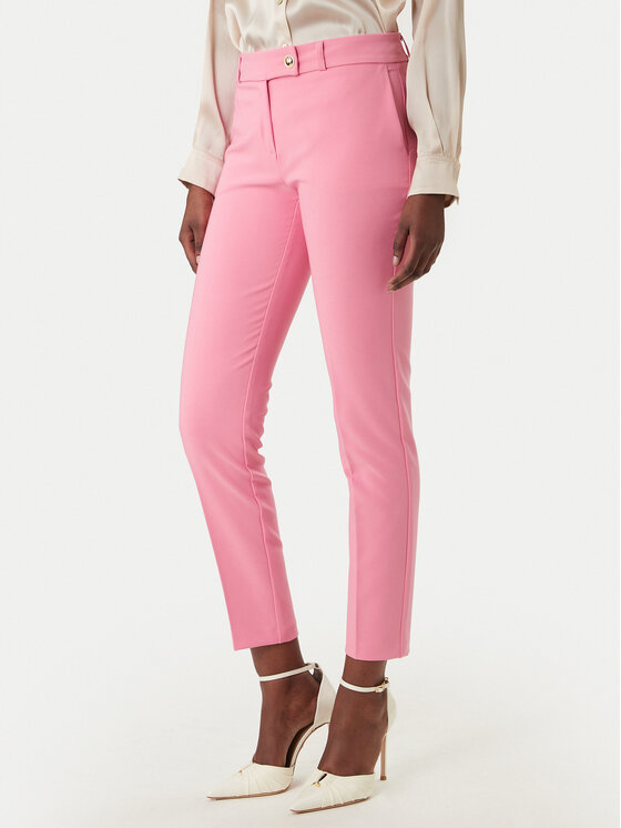 Rinascimento Medžiaginės kelnės · Rožinė · Slim Fit