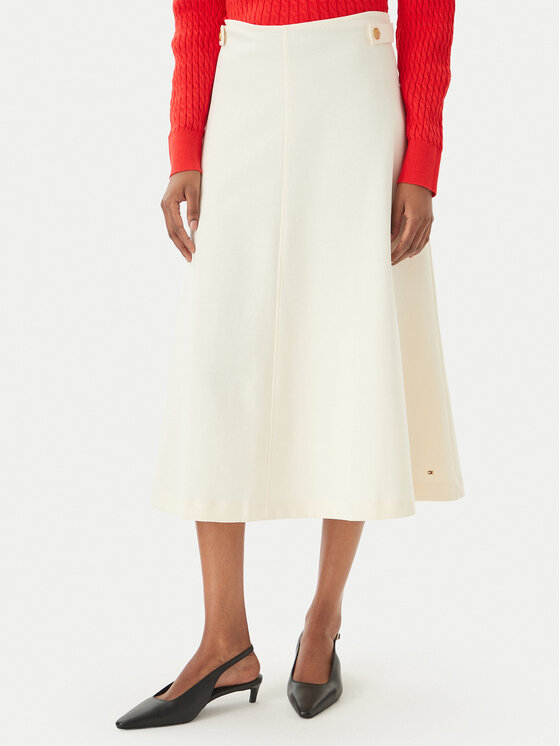 Tommy Hilfiger Midi sijonas · Kreminė · Midi