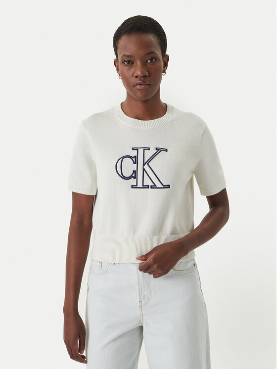 Calvin Klein Jeans Megztinis · Écru · Regular Fit