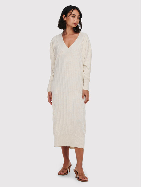 ONLY Trikotažinė suknelė · Smėlio · Midi