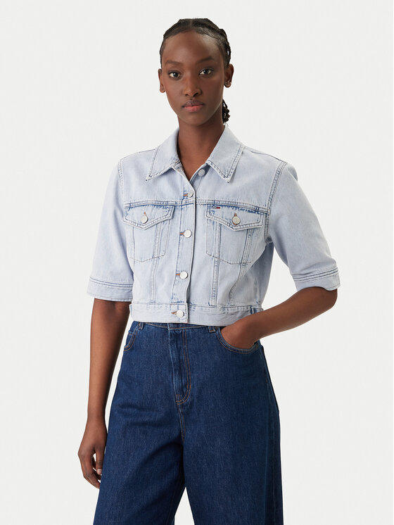 Tommy Jeans Džinsinė striukė · Žydra