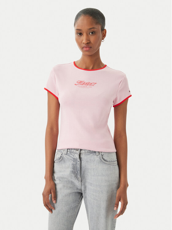 Tommy Hilfiger Marškinėliai · Šviesiai rožinė