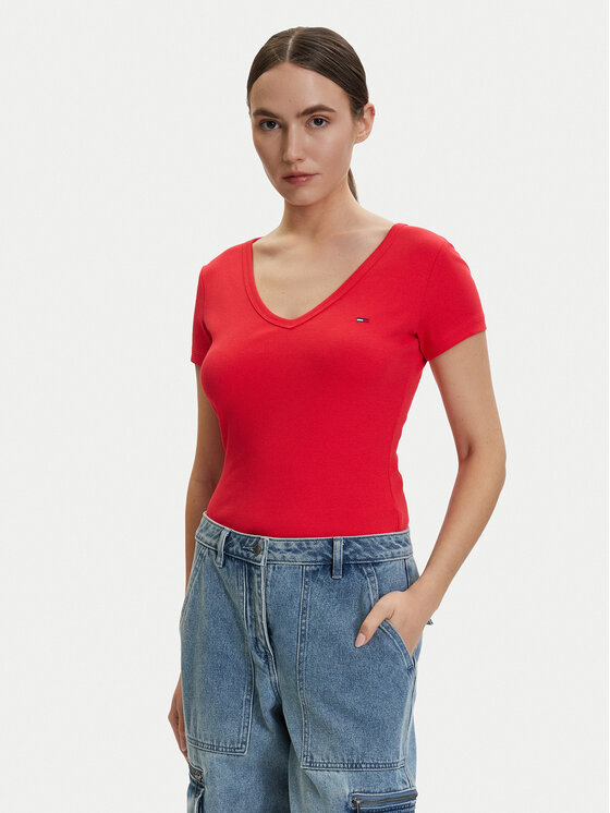 Tommy Jeans Marškinėliai · Raudona