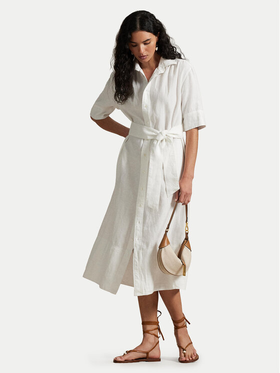 Polo Ralph Lauren Marškinių tipo suknelė · Balta · Midi