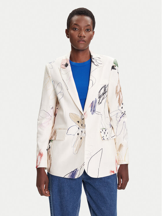 Desigual Švarkas · Balta · Regular Fit