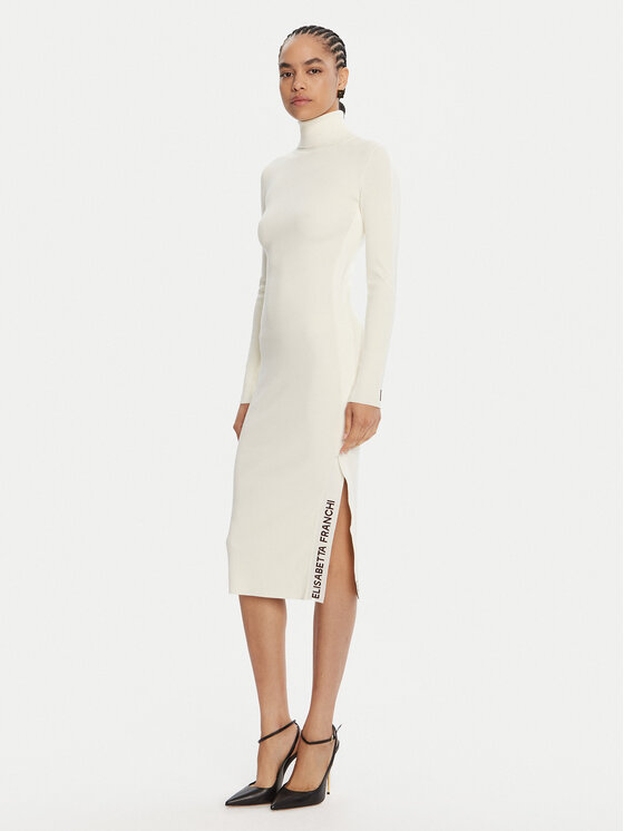 Elisabetta Franchi Trikotažinė suknelė · Écru · Midi