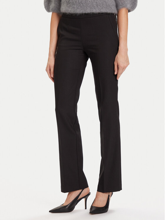 Morgan Medžiaginės kelnės · Juoda · Slim Fit