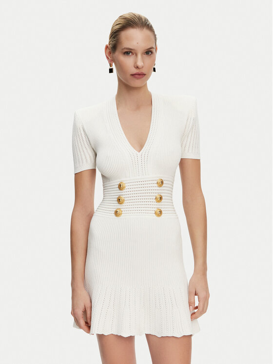 Balmain Trikotažinė suknelė · Balta · Mini 1