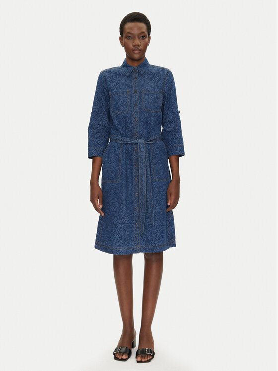 Olsen Džinsinė suknelė · Tamsiai mėlyna · Midi