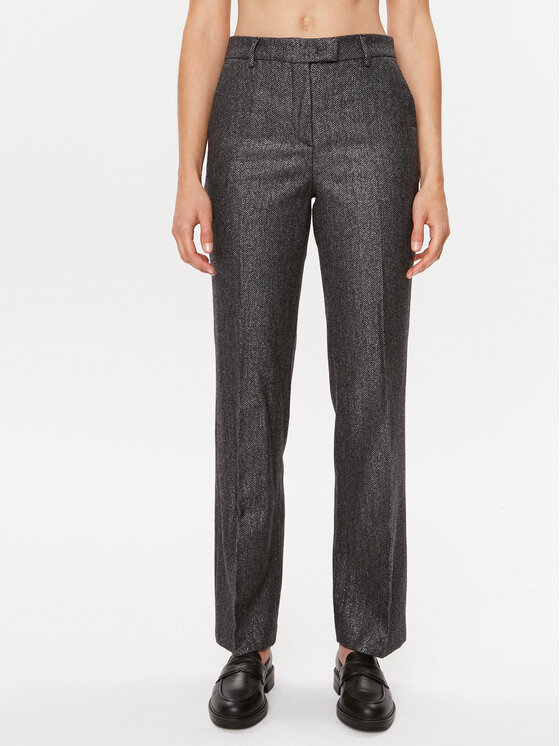 TWINSET Medžiaginės kelnės · Pilka · Regular Fit