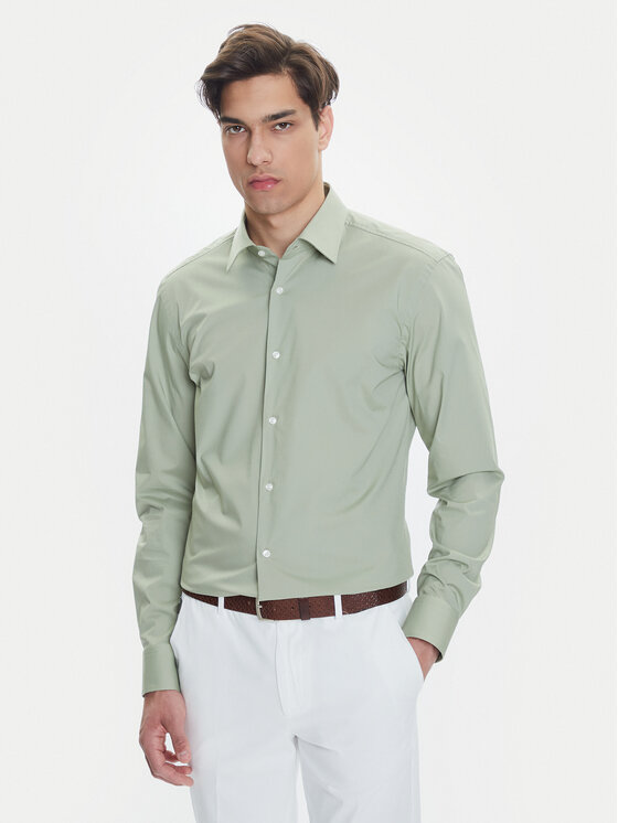 BOSS Marškiniai · Žalia · Slim Fit