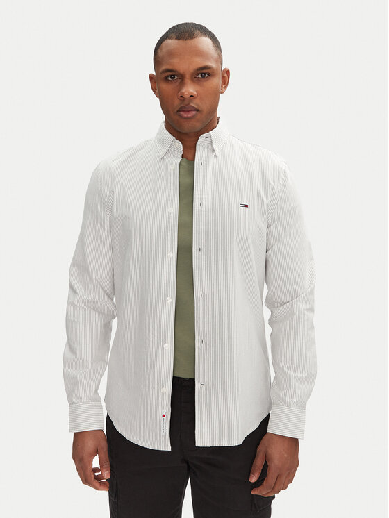 Tommy Jeans Marškiniai · Žalia · Slim Fit