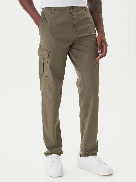 Mustang Medžiaginės kelnės · Žalia · Slim Fit