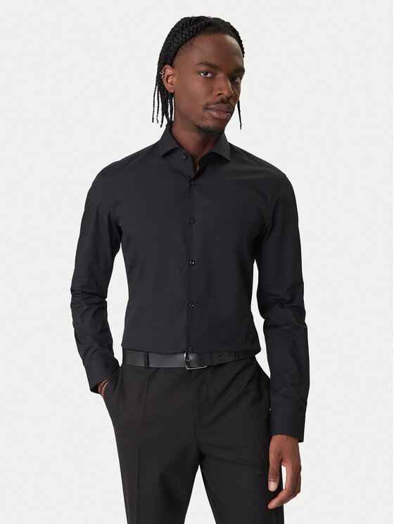 HUGO Marškiniai · Juoda · Slim Fit