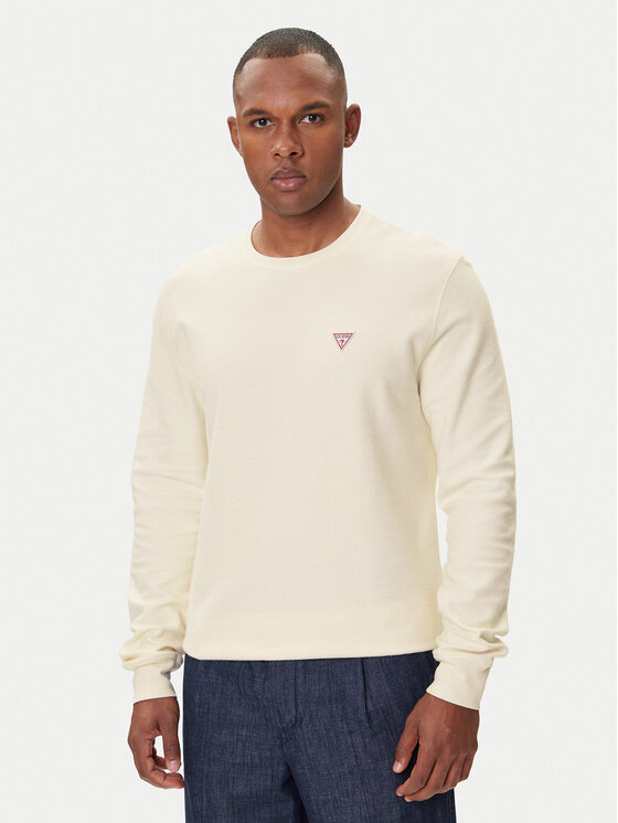 Guess Jeans Marškinėliai ilgomis rankovėmis · Écru