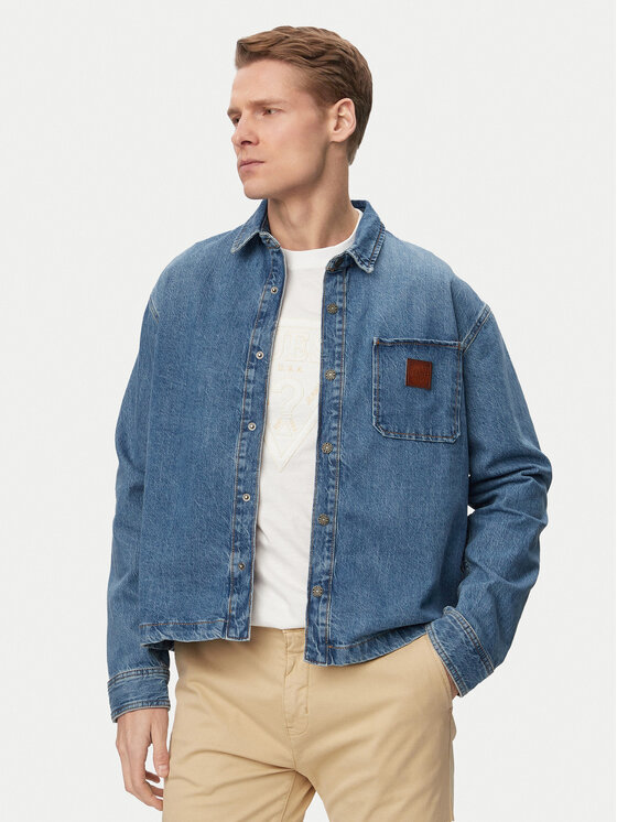 Kodas SUN15 Guess Jeans džinsiniai marškiniai  · Mėlyna · Oversize