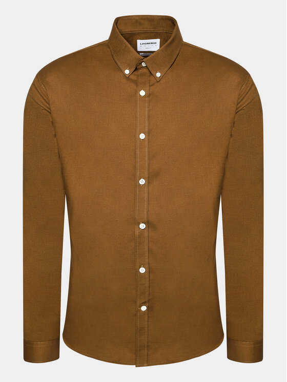 Lindbergh Marškiniai · Ruda · Slim Fit