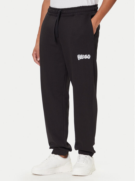 HUGO Sportinės kelnės · Juoda · Relaxed Fit