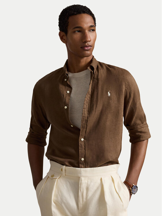 Kodas 20MAY Polo Ralph Lauren Marškiniai · Šviesiai ruda · Slim Fit