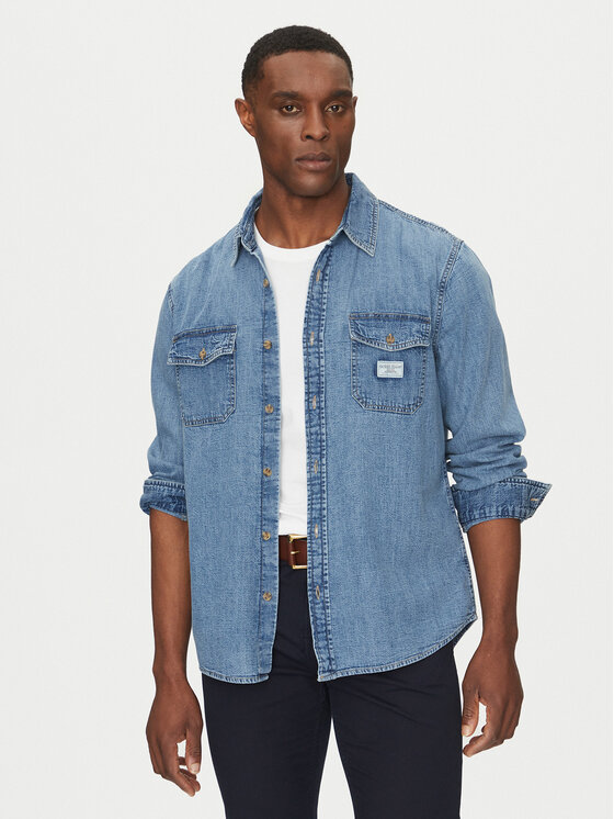 Kodas 20MAY Guess Jeans džinsiniai marškiniai  · Tamsiai mėlyna · Regular Fit