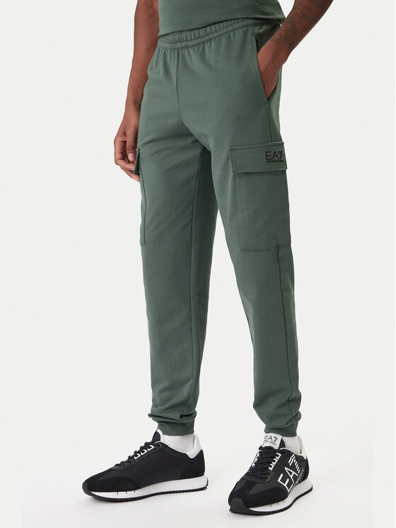 EA7 Emporio Armani Sportinės kelnės · Žalia · Regular Fit