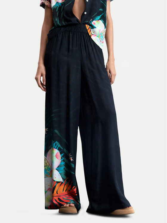 Kodas 20MAY Desigual Medžiaginės kelnės · Juoda · Regular Fit