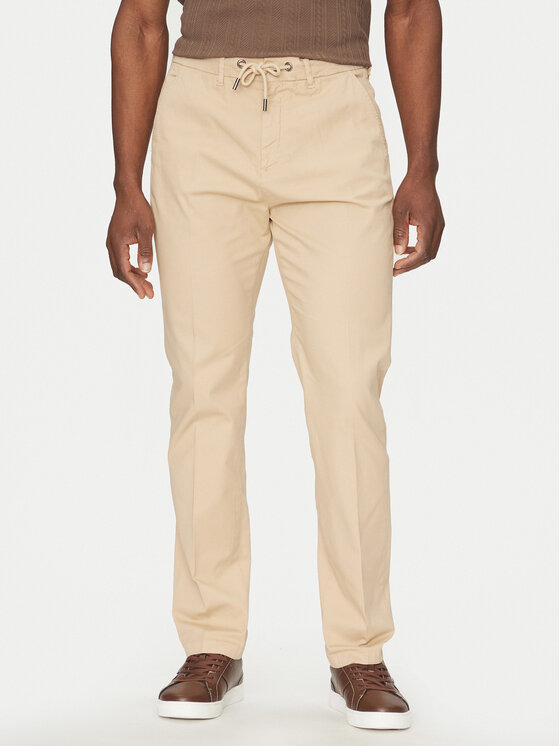 Guess Medžiaginės kelnės · Smėlio · Regular Fit