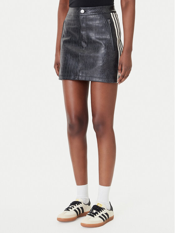 adidas Dirbtinės odos sijonas · Juoda · Mini