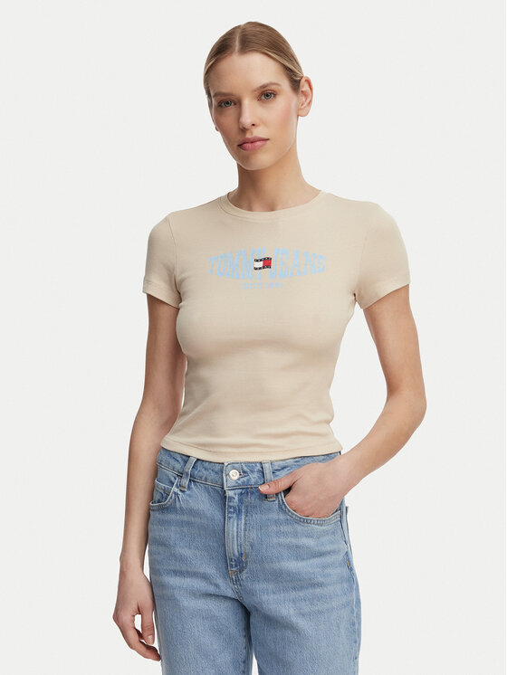 Kodas SUN15 Tommy Jeans Marškinėliai · Šviesiai smėlinė