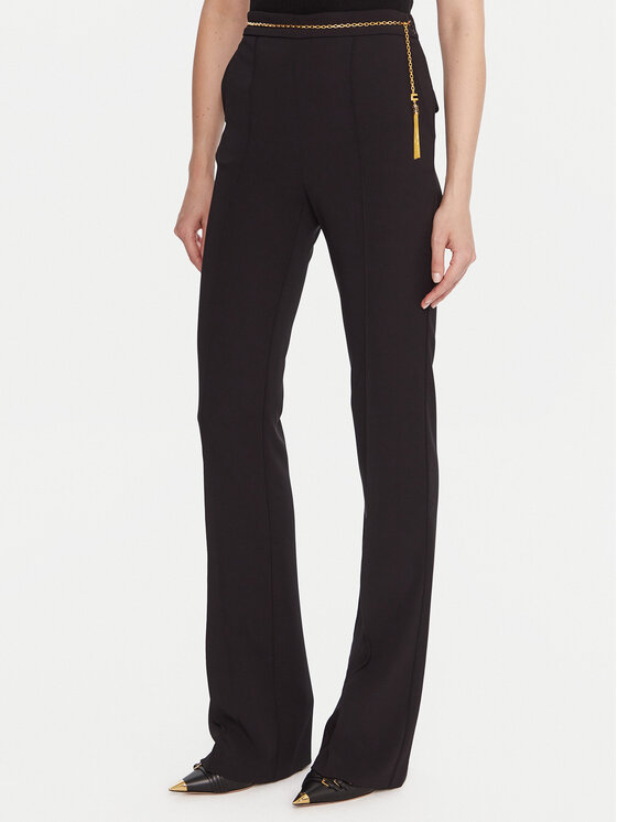 Elisabetta Franchi Medžiaginės kelnės · Juoda · Regular Fit