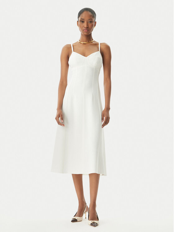 Kodas SUN15 Elisabetta Franchi Kokteilinė suknelė · Balta · Midi