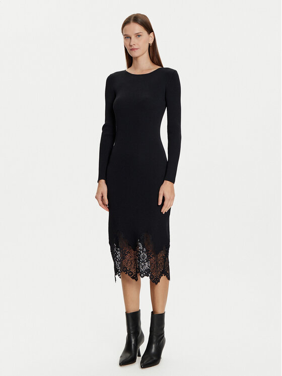 Morgan Trikotažinė suknelė · Juoda · Midi