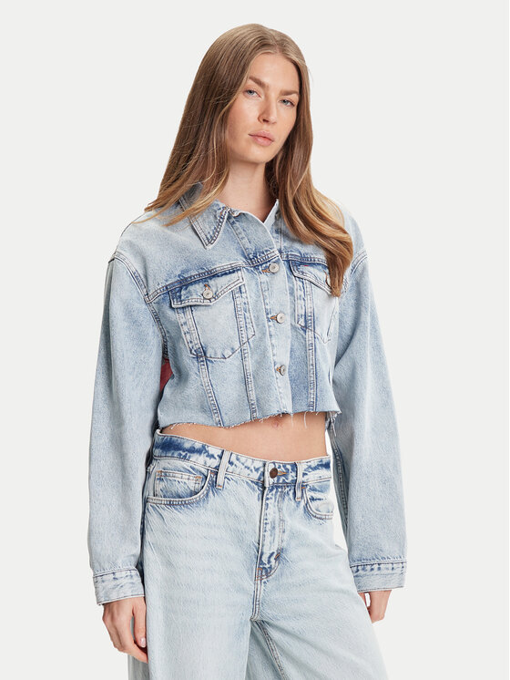 Tommy Jeans Džinsinė striukė · Mėlyna