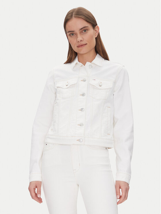 Tommy Jeans Džinsinė striukė · Balta