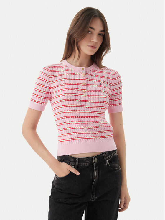 Tommy Hilfiger Megztinis · Šviesiai rožinė · Slim Fit