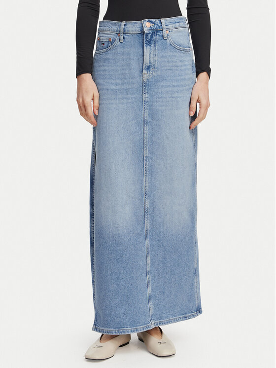 Kodas SUN15 Tommy Jeans Džinsinis sijonas · Šviesiai mėlyna · Maksi