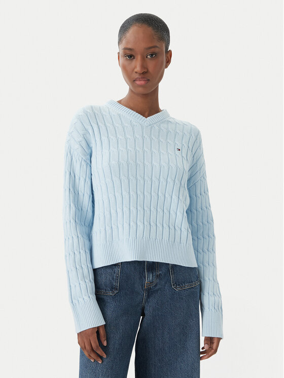 Tommy Hilfiger Megztinis · Šviesiai mėlyna · Regular Fit