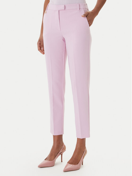 Fracomina Medžiaginės kelnės · Rožinė · Slim Fit