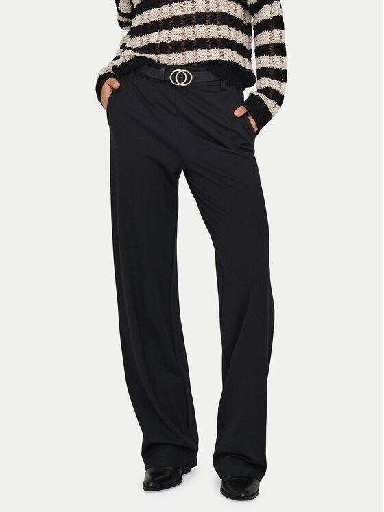 ONLY Medžiaginės kelnės · Juoda · Regular Fit