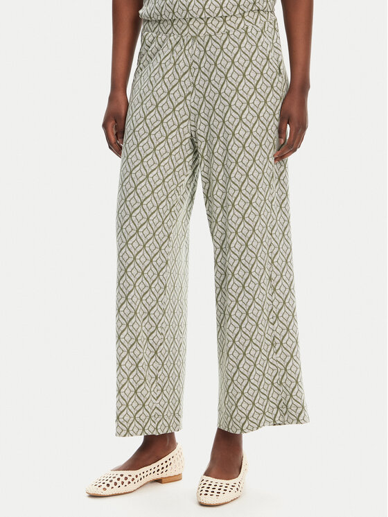 Olsen Medžiaginės kelnės · Žalia · Relaxed Fit