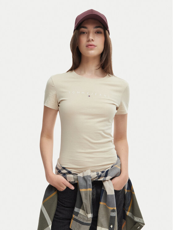 Kodas SUN15 Tommy Jeans Marškinėliai · Šviesiai smėlinė